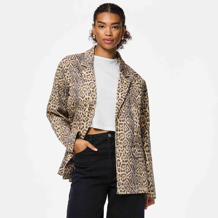 Pcfia ls loose denim blazer