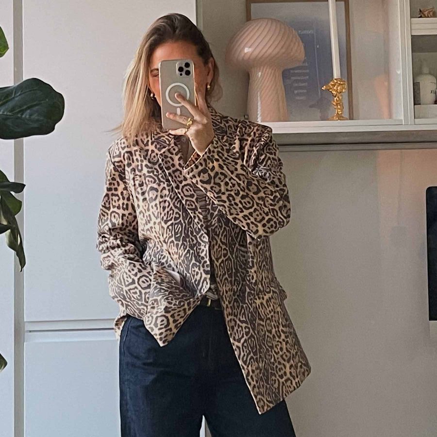 Pcfia ls loose denim blazer