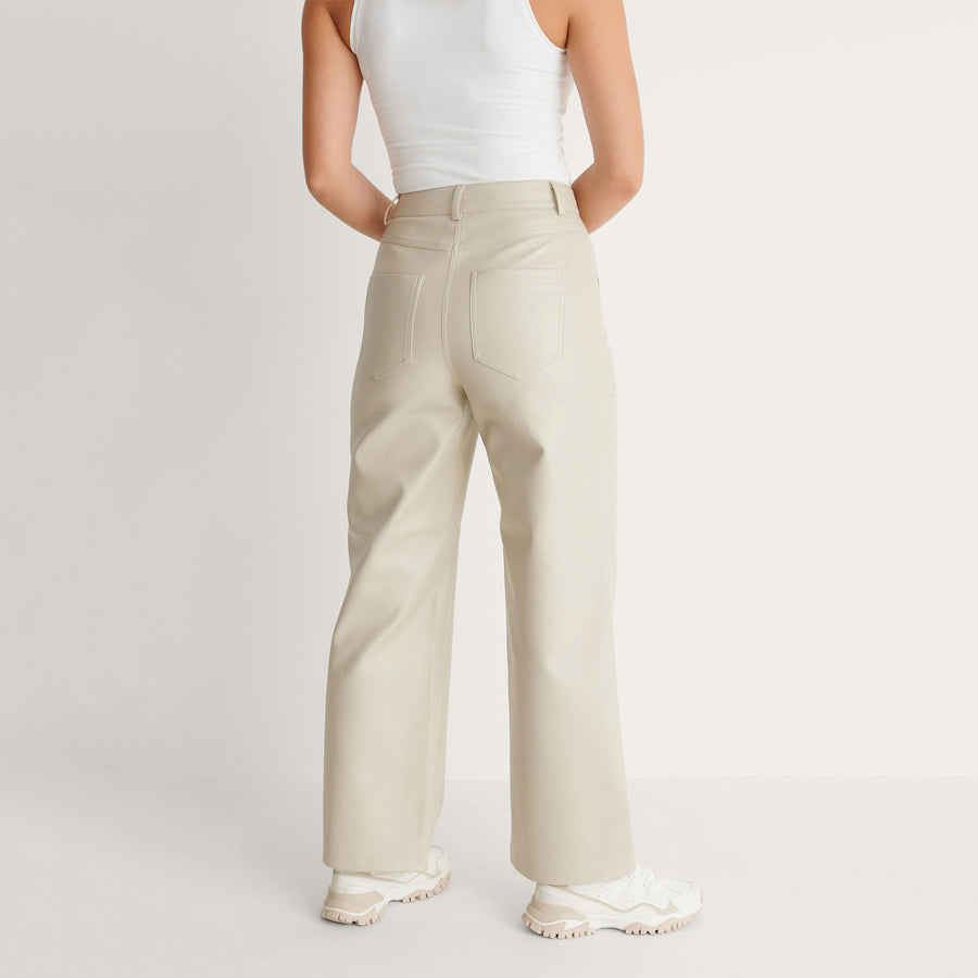 Straight leg pu pant