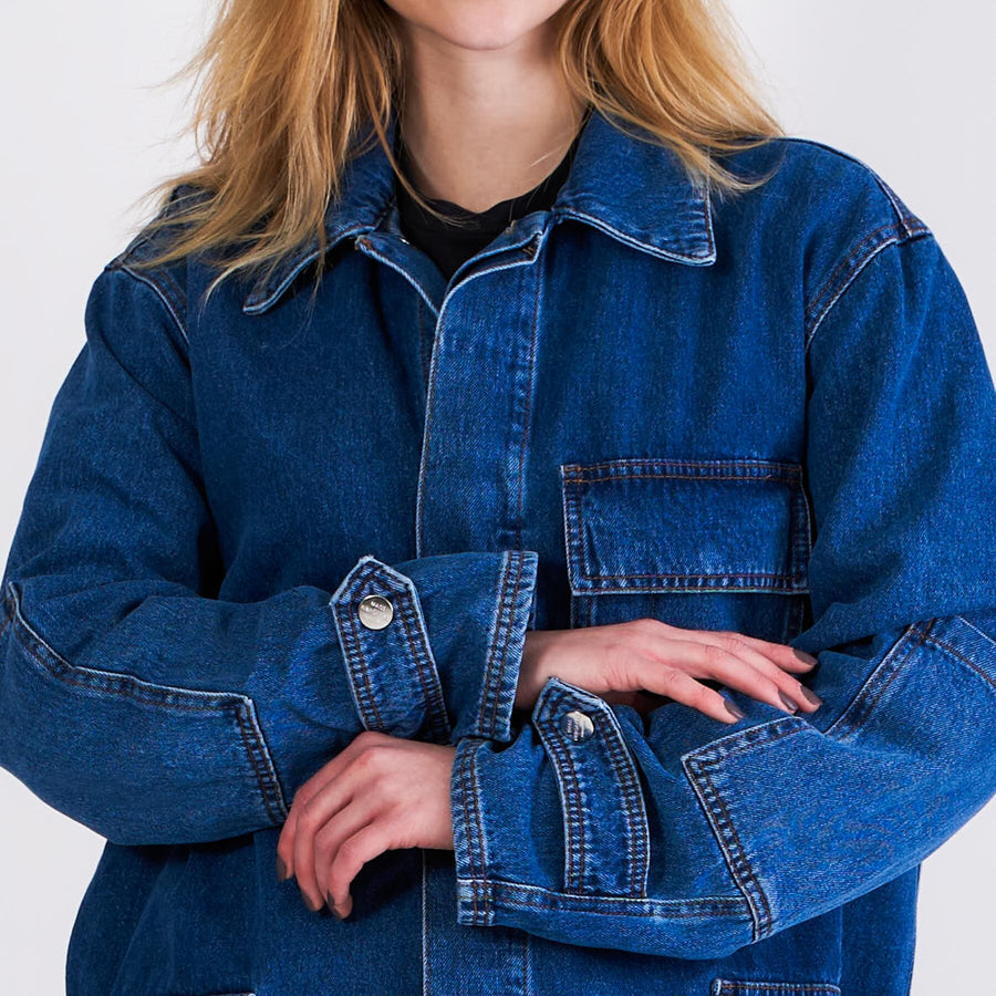 Denim johnny jacket