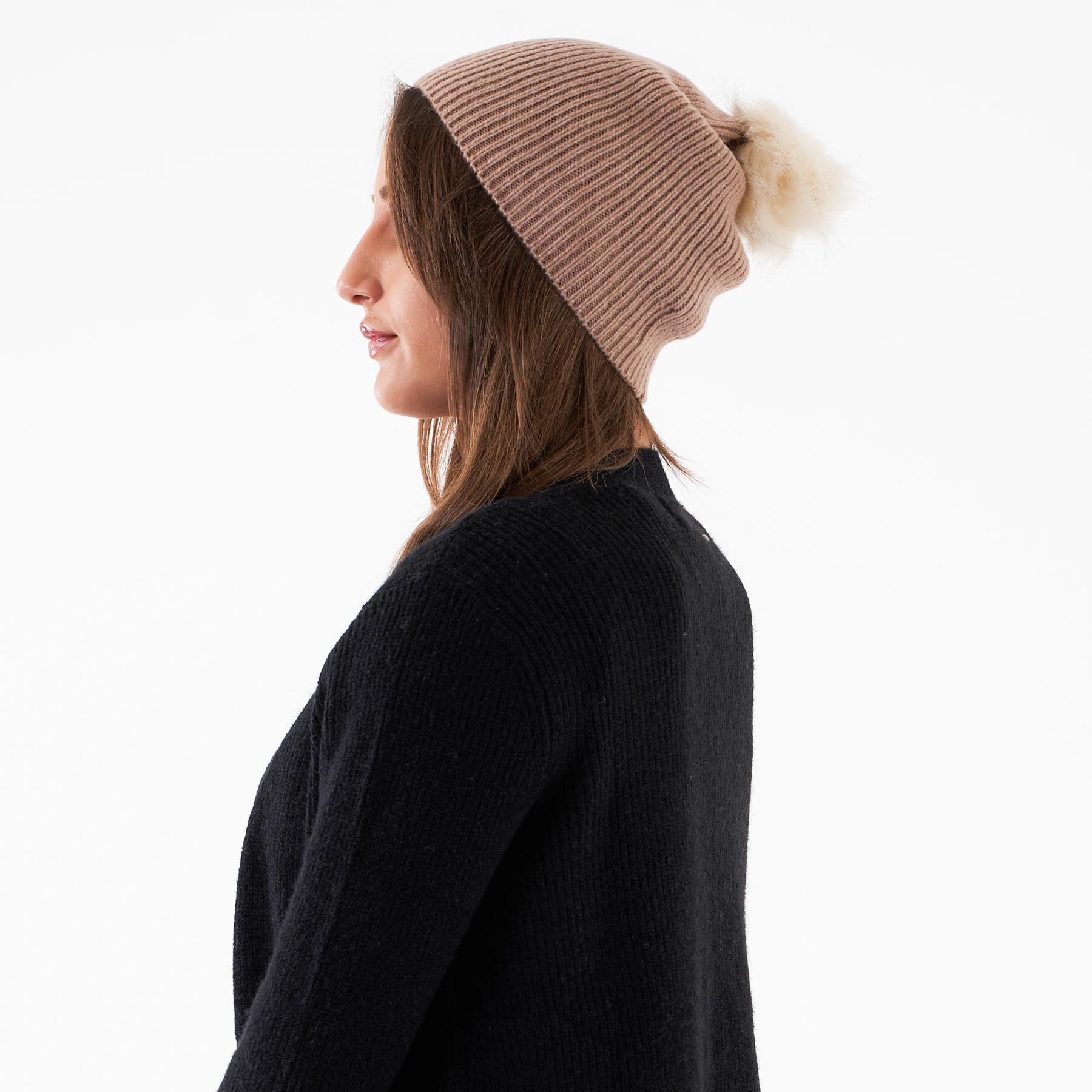 Pieces PCBINA HOOD FOLD UP - Mütze - fossil/braun