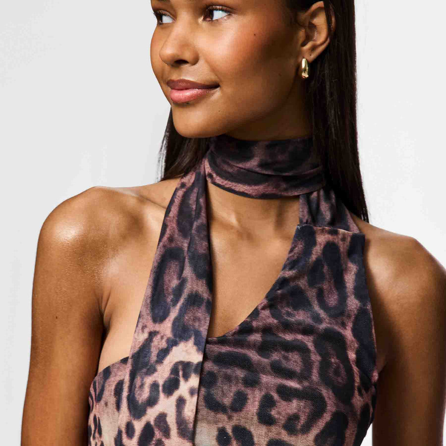 Pcnalle sl halterneck mesh dress