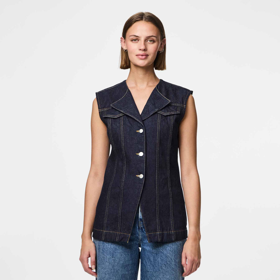 Pcnua sl fitted denim vest