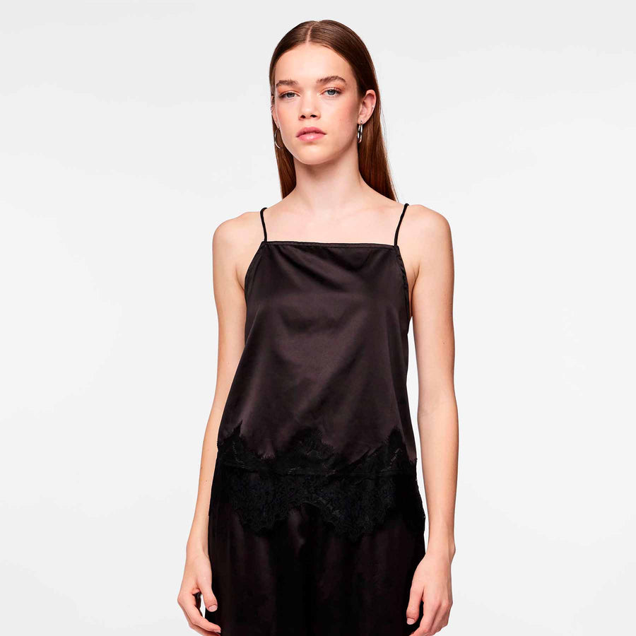 Pcnomi strap lace top