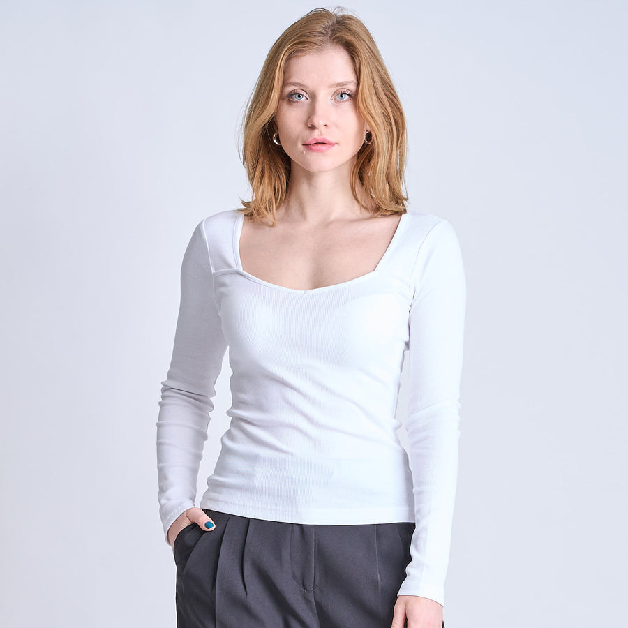 Purmynte heart neck blouse