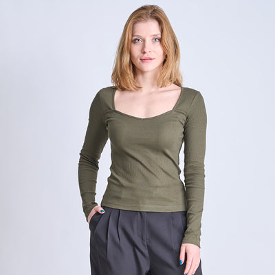 Purmynte heart neck blouseThumbnail