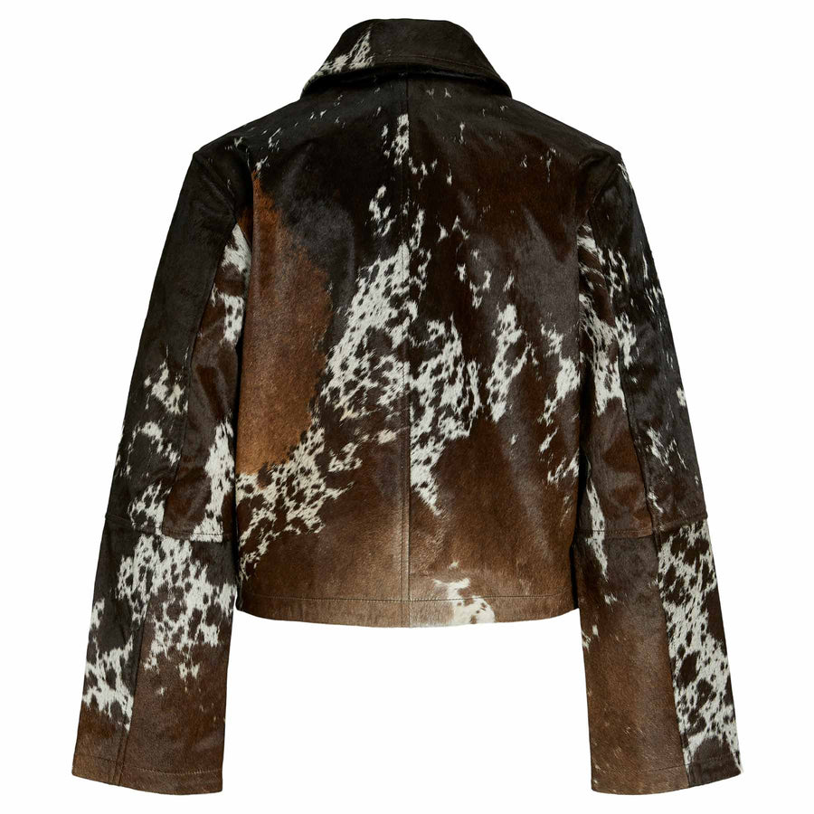 Jxenya cow leather short jacket