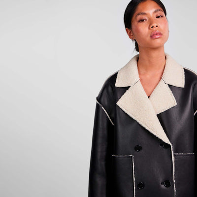 Pcfranny short pu teddy jacketThumbnail