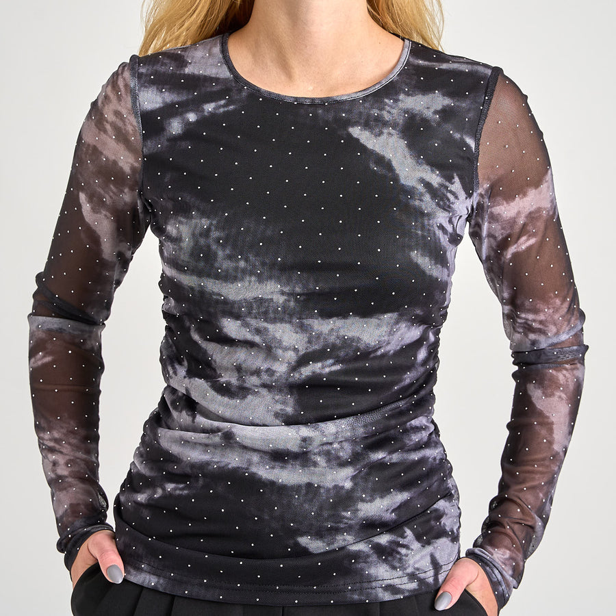Opal mesh print blouse