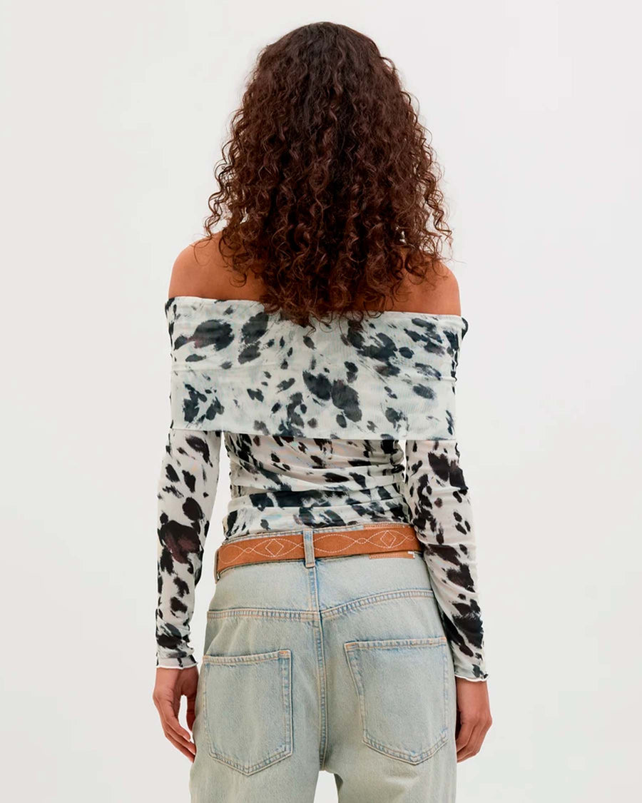 Jxminna mesh ls shoulder top