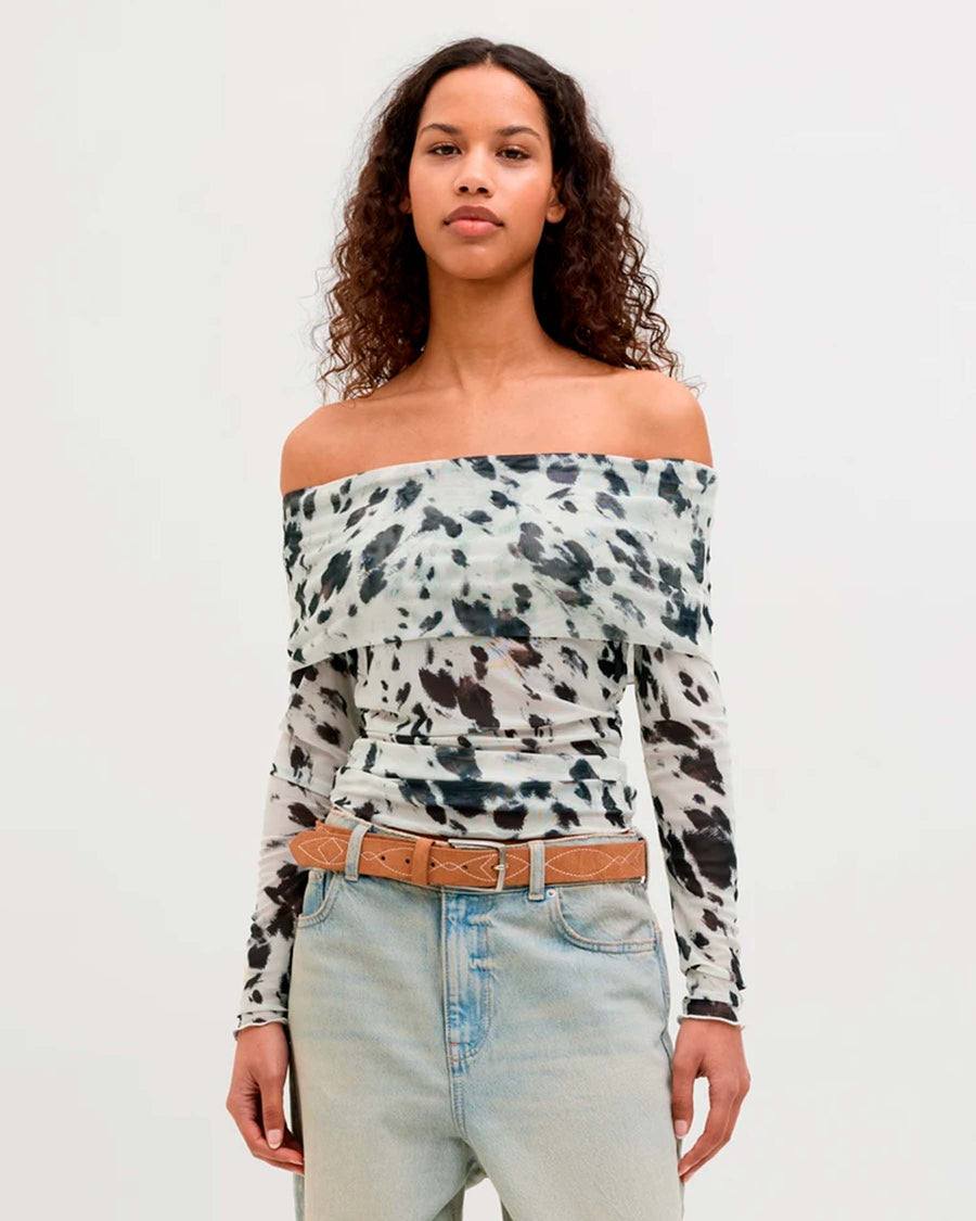 Jxminna mesh ls shoulder top