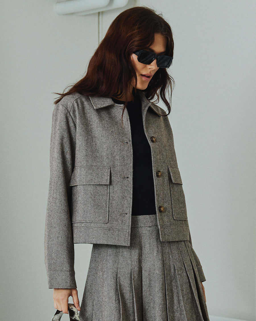 Olive herringbone jacket