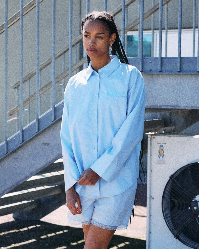 NMFRIDA L/S BUTTON LACE SHIRT