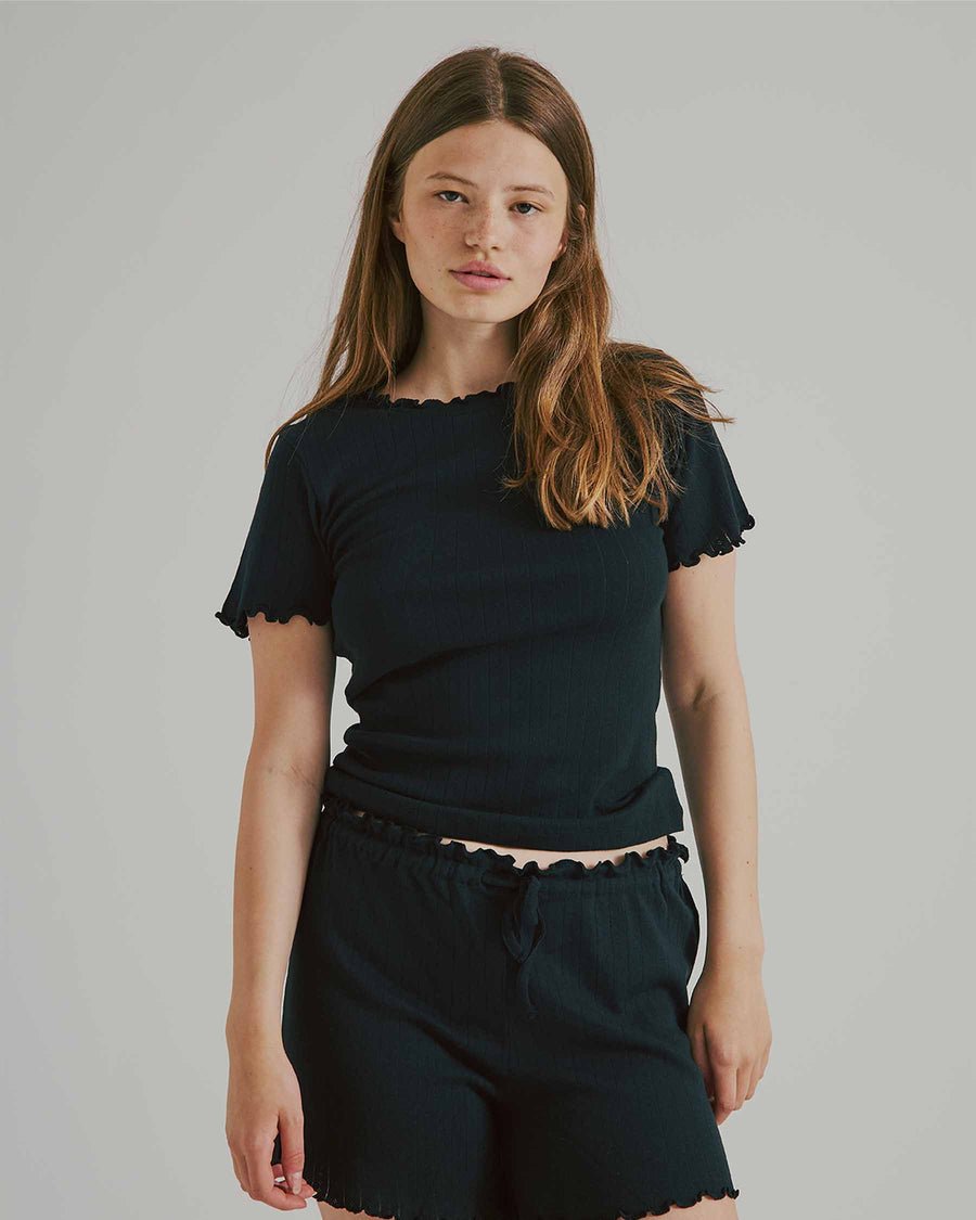 Puranine ss pointelle tee