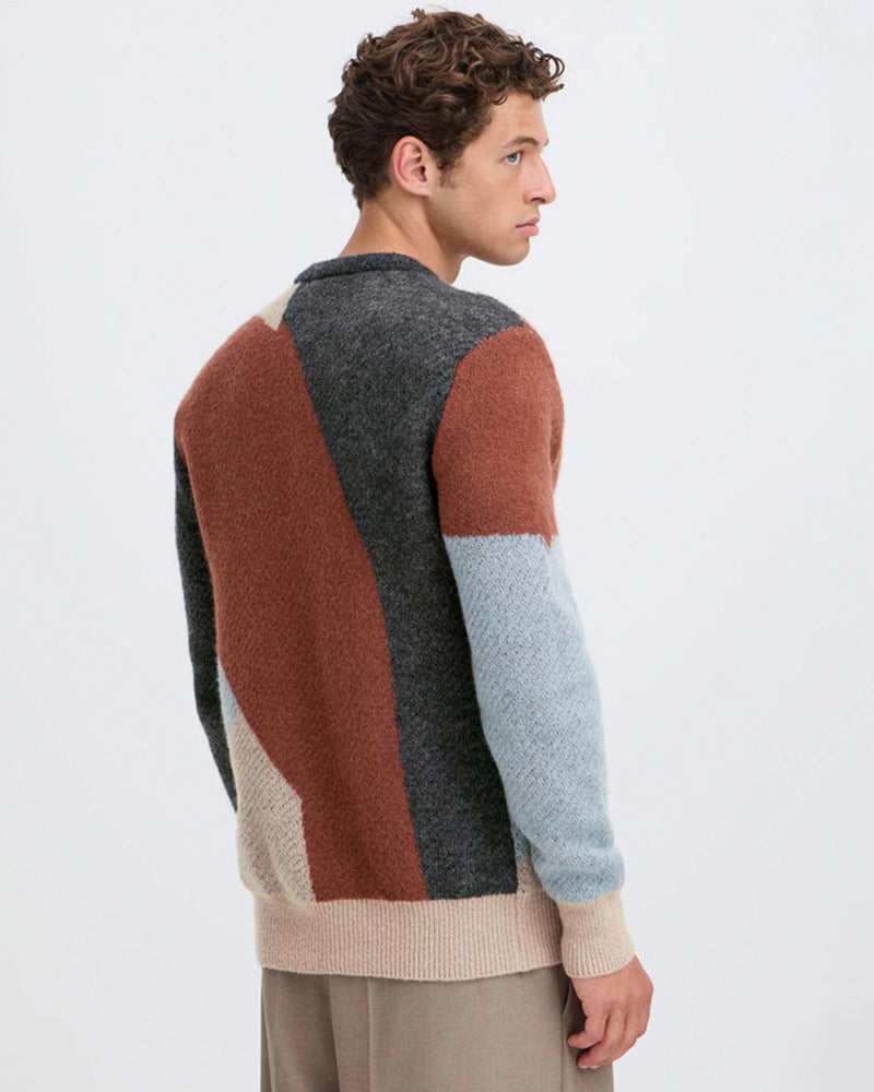 CFNOE geometric crew neck knit