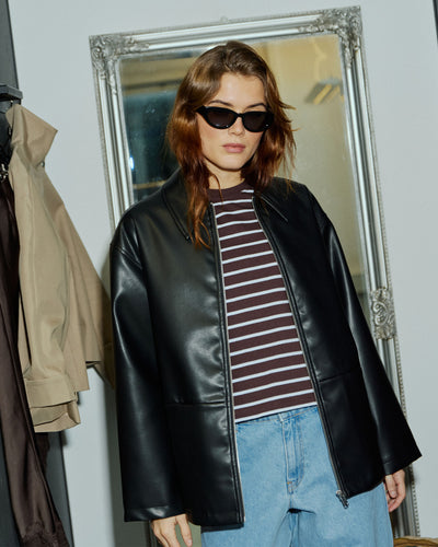 Joy faux leather jacket Thumbnail