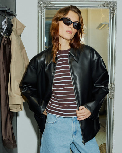 Joy faux leather jacket Thumbnail