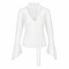 NMIDA L/S LACE SCARF TOP