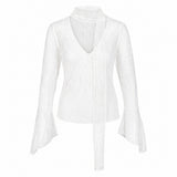 NMIDA L/S LACE SCARF TOP