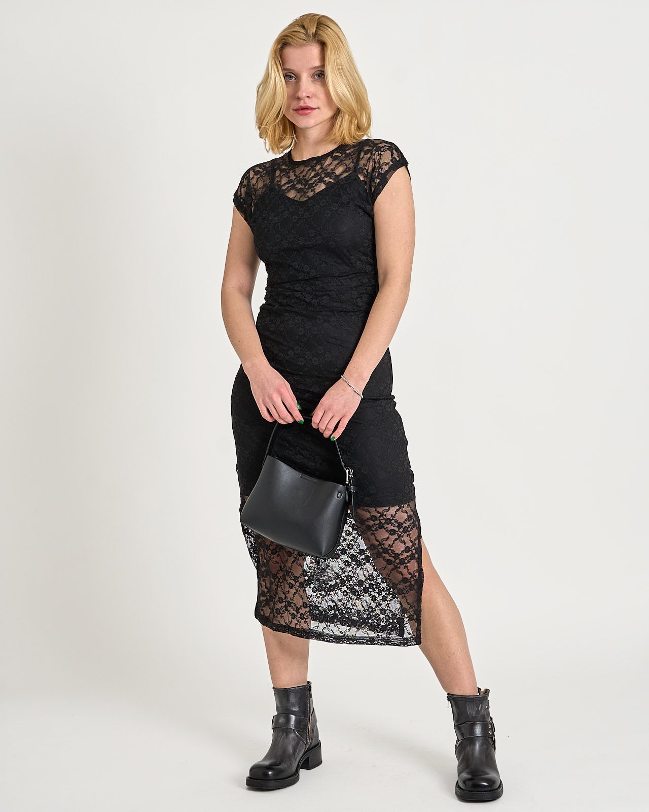 スカート Wendy lace up long dress ANDMARY】Wendy lace up long dress