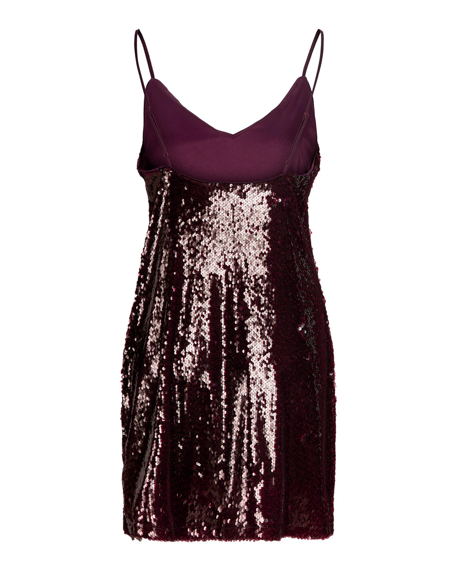 JXSIA SEQUIN SL V-NECK DRESS