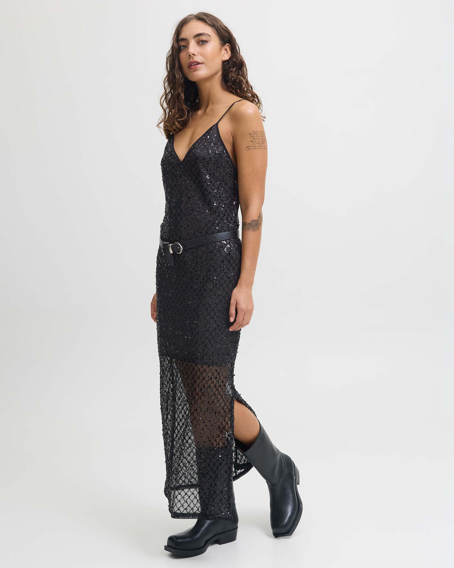 JXFIE GLITTER LONG DRESS
