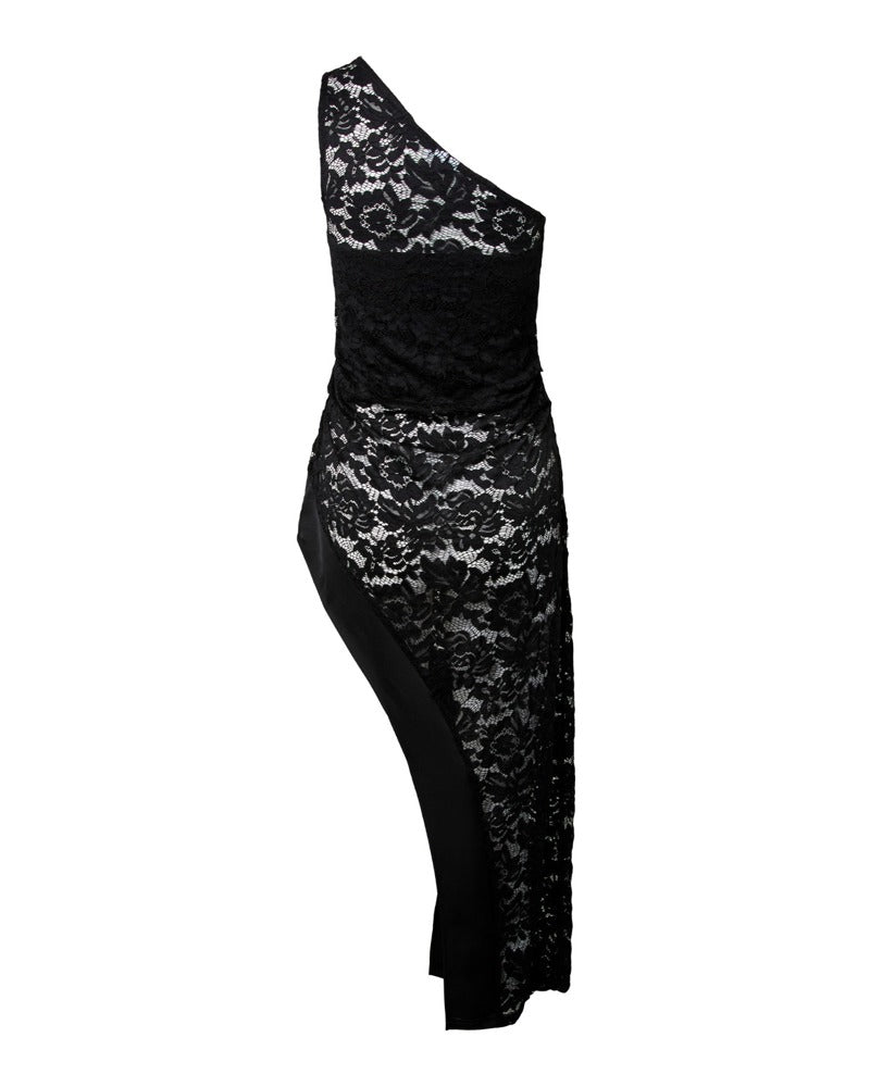 PCLOLA ASYMMETRIC LACE TOP
