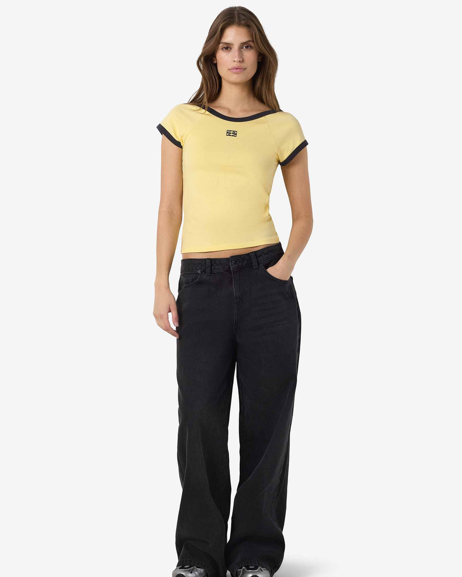 NMTWIN S/S O-NECK CONTRAST TEE