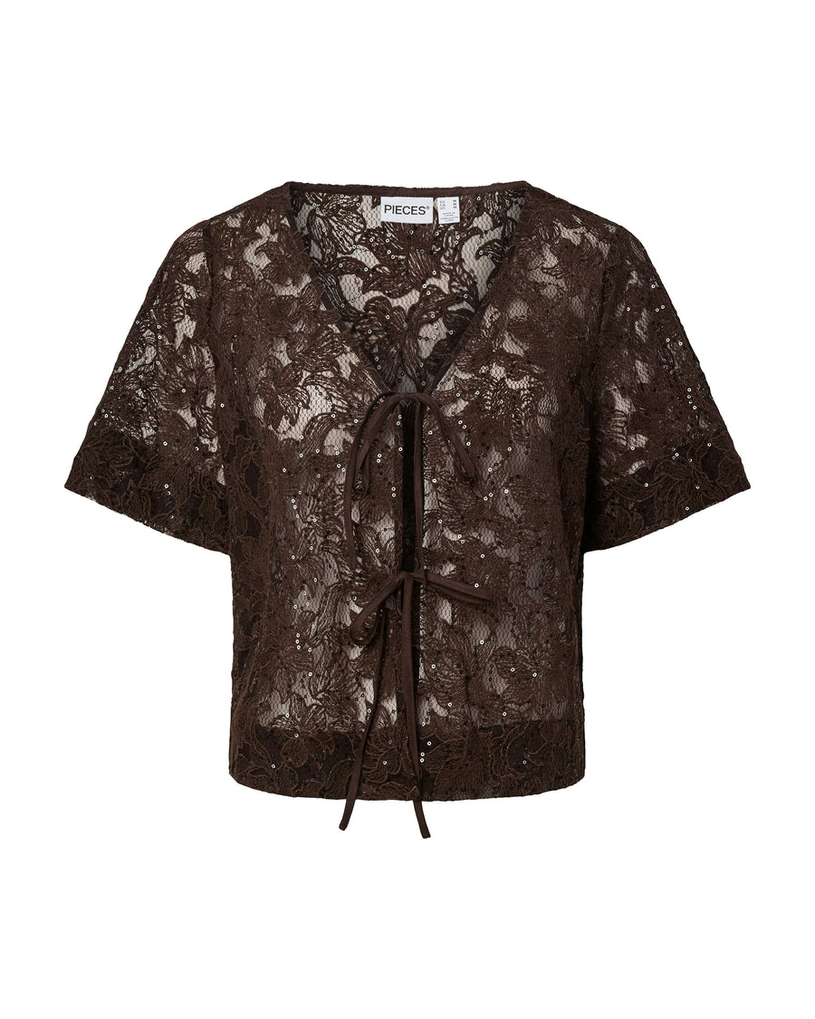 PCLOUISE V-NECK TIE TOP