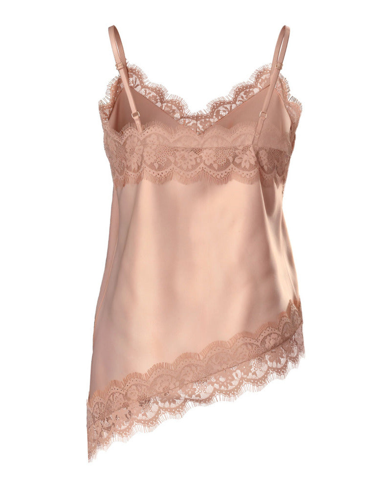 PCNOMI STRAP SATIN LACE TOP