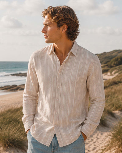 Mario linen shirt lsThumbnail 