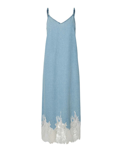 PCFENI LACE DENIM MIDI DRESSThumbnail 