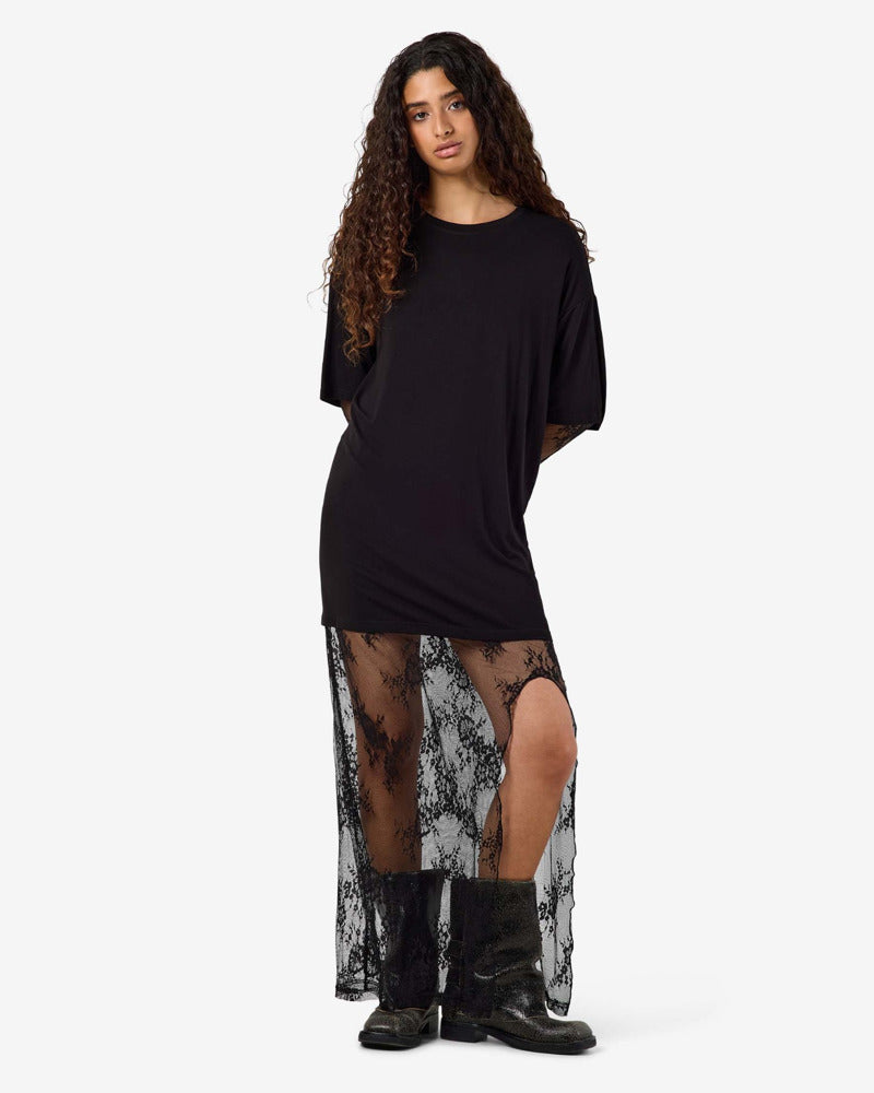 NMTIKA L/S LACE INSERT DRESS