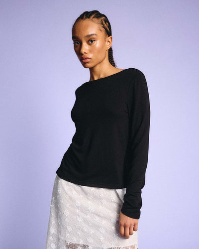 NMTIKA L/S LACE BACK TOPThumbnail 