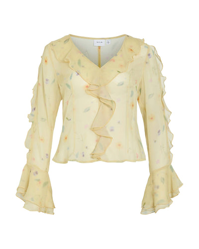 VIEMMY V-NECK FRILL TOPThumbnail 