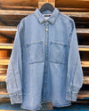 Denim destroyed overshirt