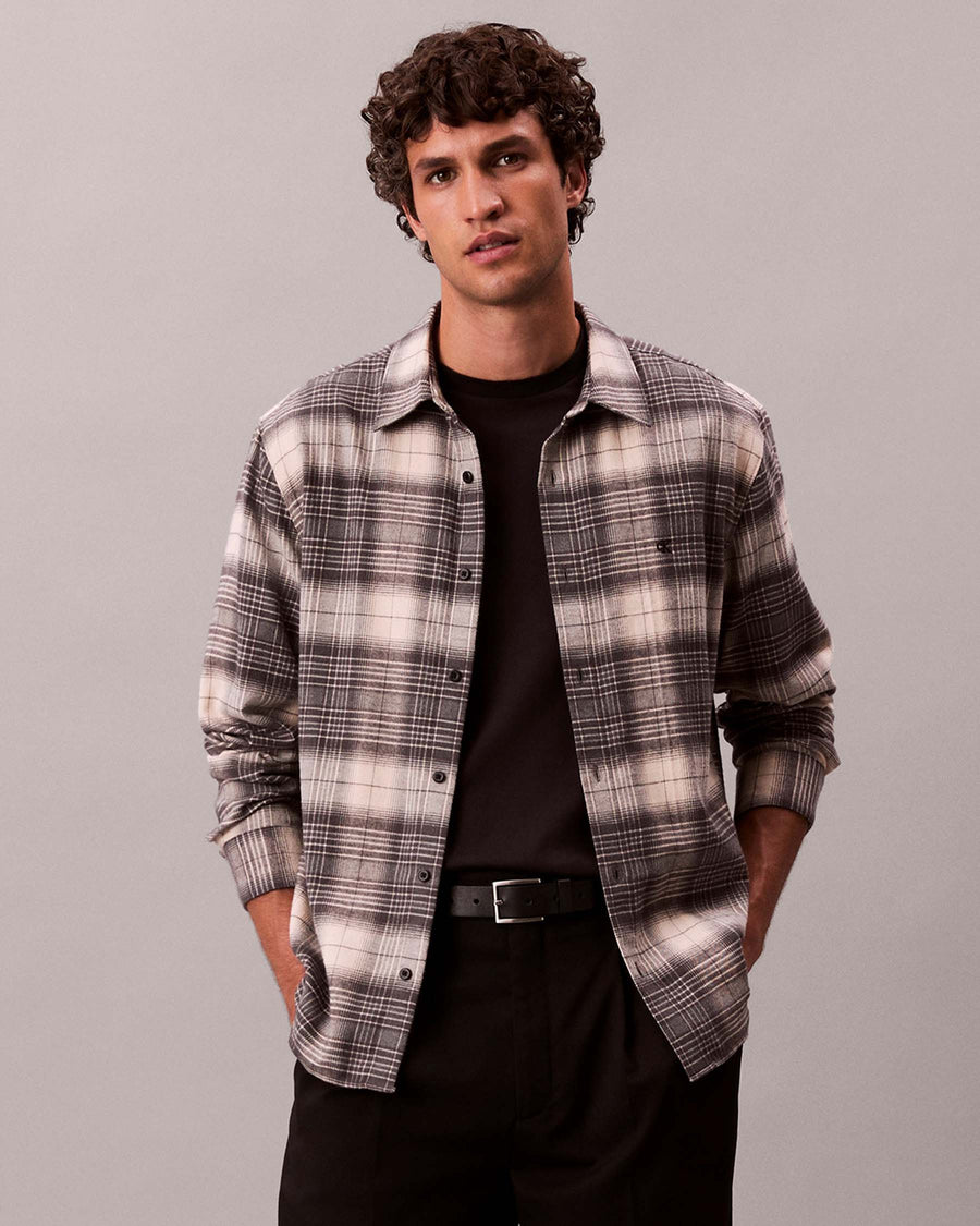 LS BRUSHED PLAID EASY SHIRT