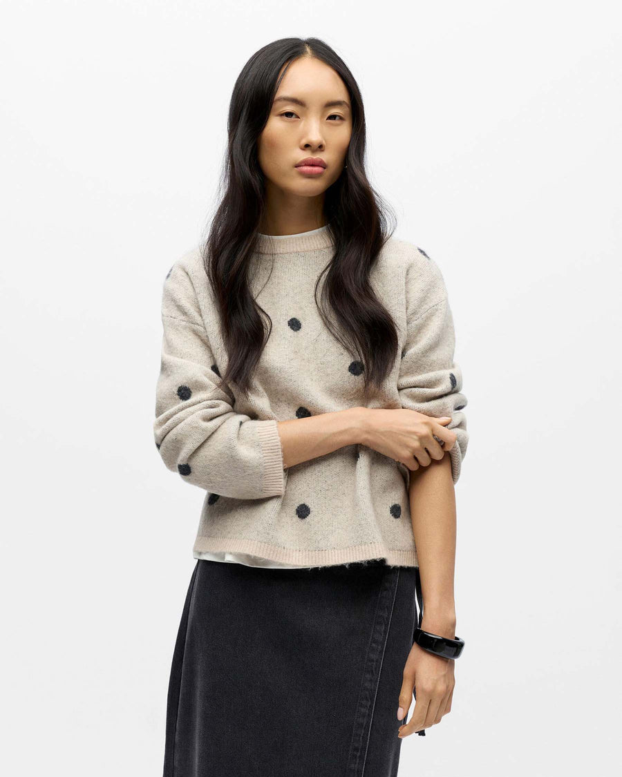 OBJDOTSY L/S LO KNIT PULLOVER