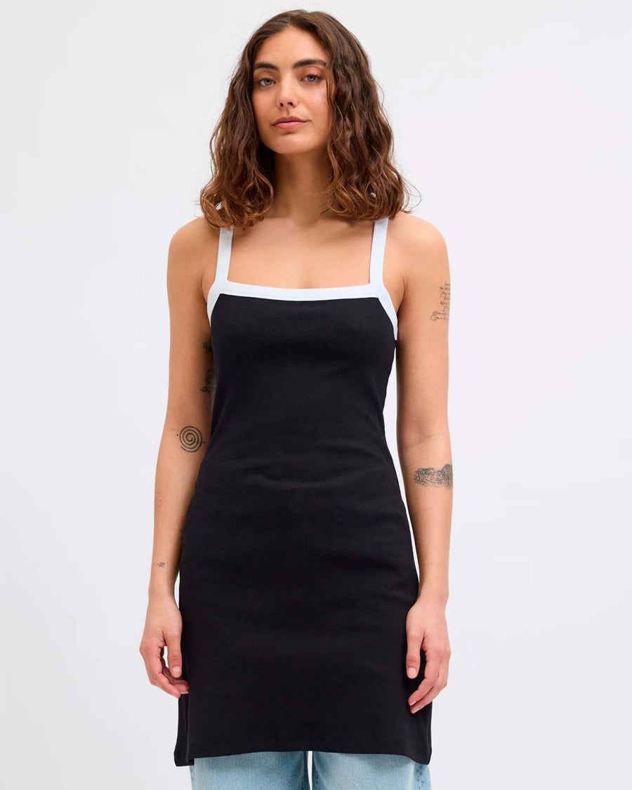 JXFIFI STR SL RIB MINI DRESS