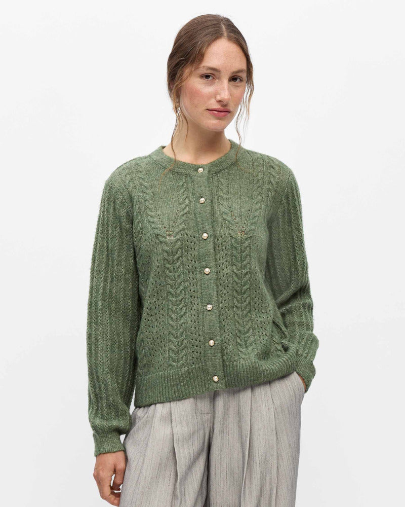 OBJFLORA LS KNIT CARDIGAN
