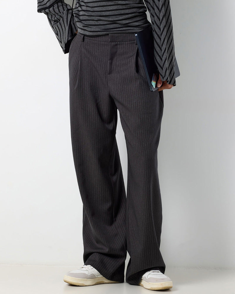 NMPINE MW PINSTRIPE SCARF PANT