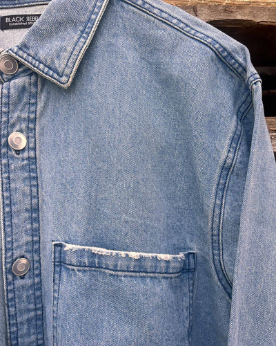 Denim destroyed overshirtThumbnail 