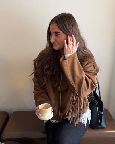 Amy faux suede fringe jacket Thumbnail