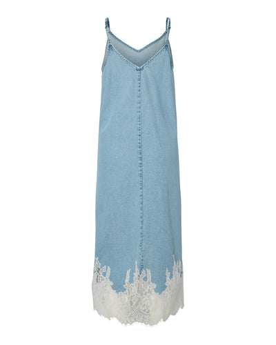 PCFENI LACE DENIM MIDI DRESSThumbnail 