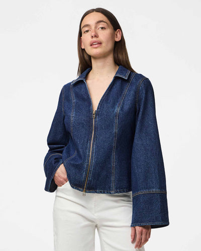 PCFLORA LS FITTED DENIM TOPThumbnail 