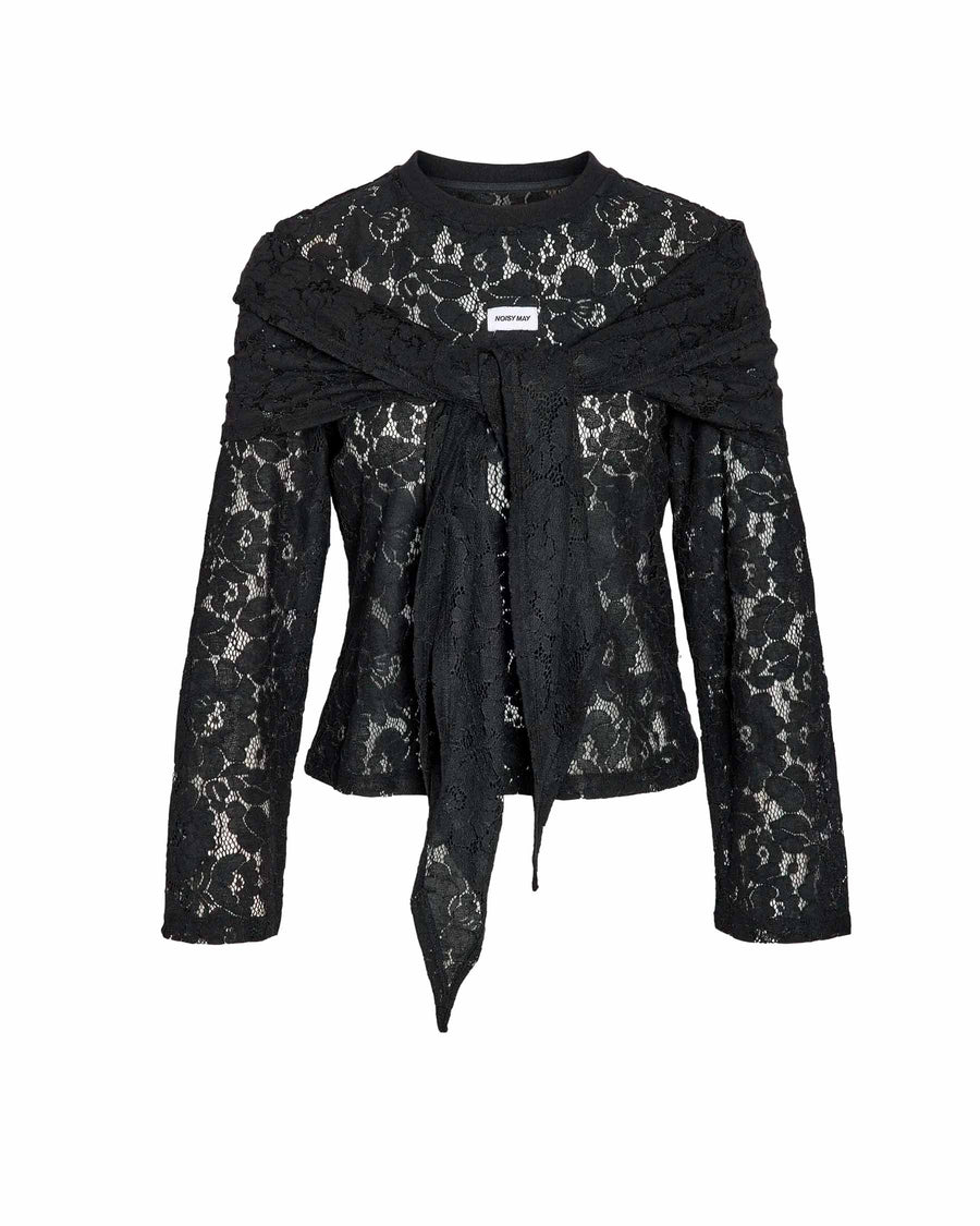 NMVENNA L/S SCARF LACE TOP