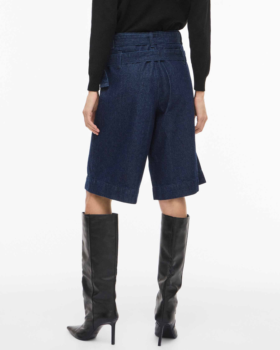 VIADONA BELTED DENIM SHORTS