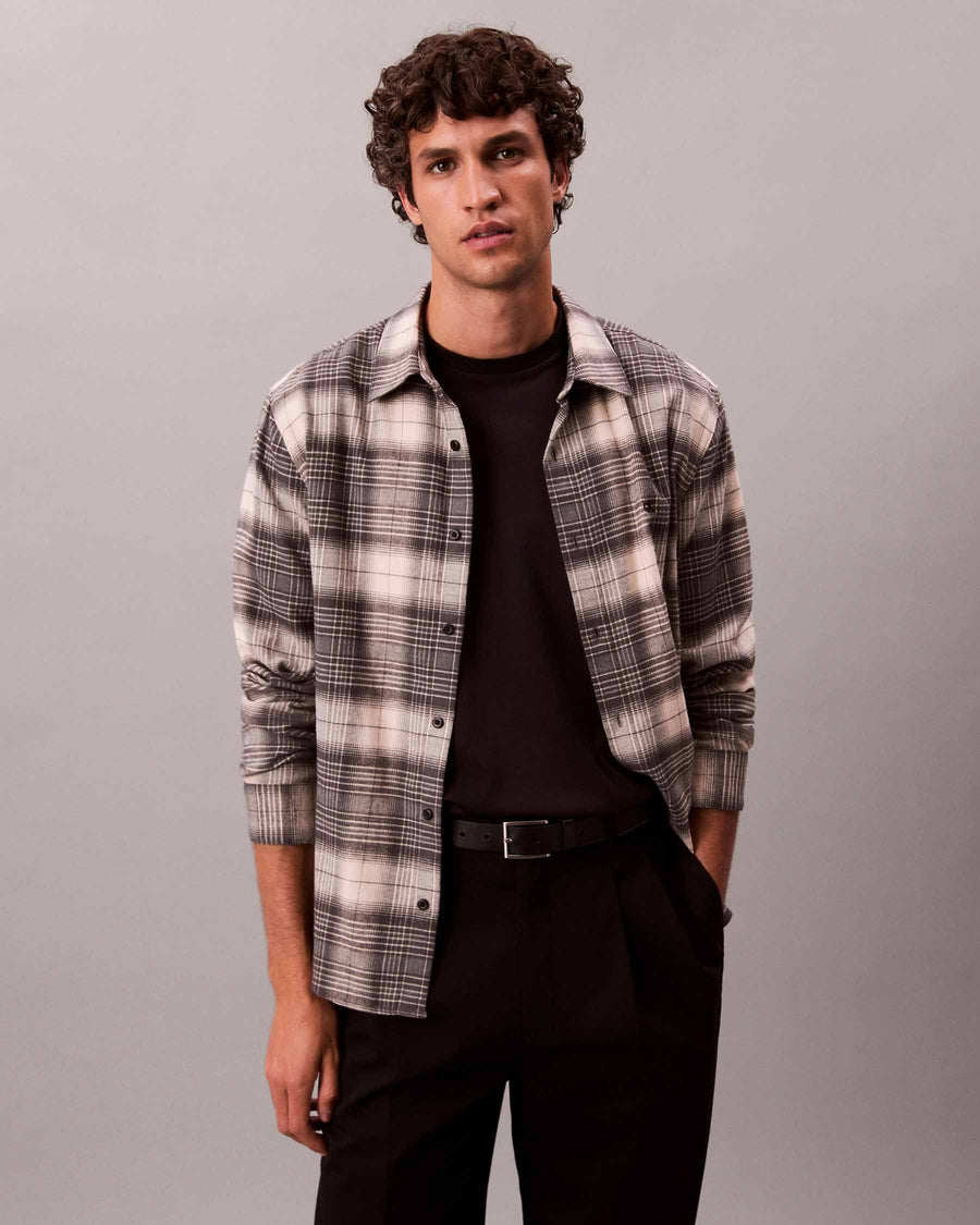 LS BRUSHED PLAID EASY SHIRT