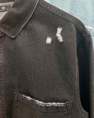 Denim destroyed overshirtThumbnail 