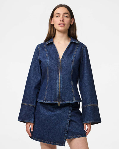 PCFLORA LS FITTED DENIM TOPThumbnail 